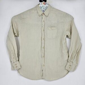 Canterbury Of‎ New Zealand Shirt Mens XL Linen Long Sleeve Button Down Casual